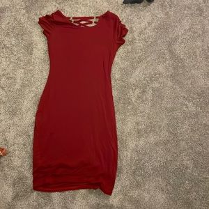 Red fitted dress